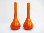stel restglas vaasjes - Art Deco Bohemen / Czechoslovakia, Huis en Inrichting, Ophalen, Oranje, Minder dan 50 cm, Glas