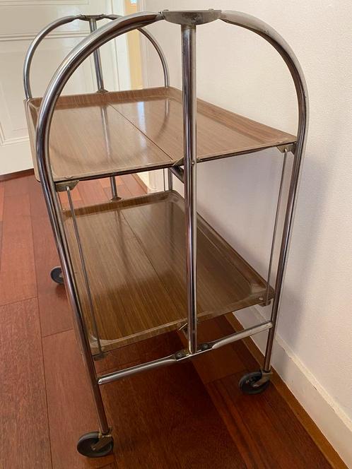 Vintage Opvouwbare Serveerwagen, Antiek en Kunst, Curiosa en Brocante, Ophalen
