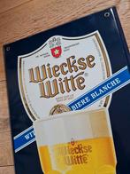 Emaille bord Wieckse Witte, Ophalen of Verzenden, Zo goed als nieuw, Reclamebord, Plaat of Schild, Overige merken