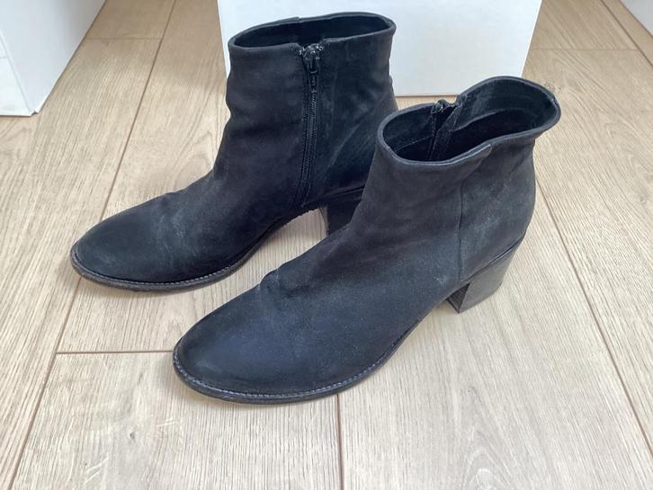 Leren Zwarte Laarzen Enkellaarzen Maat 39, Kleding | Dames, Schoenen, Gedragen, Lage of Enkellaarzen, Zwart, Ophalen