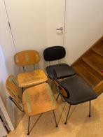 Vintage design stoelen Gispen, 116 serie (4x), Ophalen, Gebruikt, Retro vintage desing, Bruin