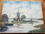 schilderij olieverf op doek Jan Kelderman molen gezicht, Antiek en Kunst, Kunst | Schilderijen | Klassiek, Ophalen