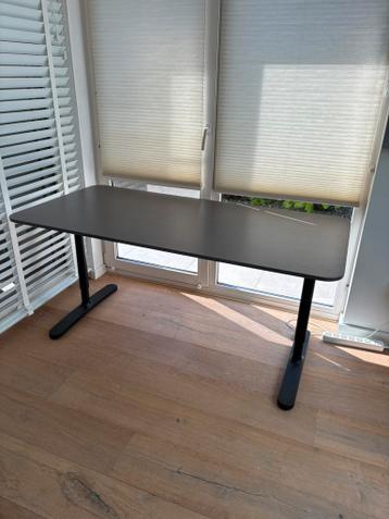 IKEA BEKANT Bureau, 160x80 cm, Grijs/Zwart - afbeelding 1