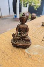 Bronzen Boeddha met Lotus Merk - 8.5 cm, Ophalen of Verzenden, Brons
