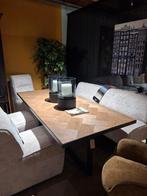 Prachtige eettafel Mozaiek eiken 220X100cm nu €565,-, Ophalen, Eikenhout, 50 tot 100 cm, Rechthoekig