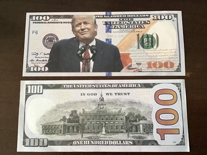 Fun biljet Donald Trump 100 dollar Indepedence hall     199, Postzegels en Munten, Bankbiljetten | Amerika, Los biljet, Noord-Amerika