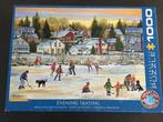 Eurographics Puzzel Evening Skating 1000 (- 1) stukjes, Ophalen of Verzenden, 500 t/m 1500 stukjes, Gebruikt, Legpuzzel