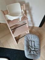 Withwash stokke tripp trapp / trip trap + babyset en newborn, Ophalen of Verzenden, Gebruikt, Meegroeistoel, Stoelverkleiner