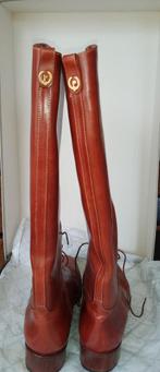 Nieuwe Polini Italiaanse leren laarzen, Hoge laarzen, Bruin, Nieuw, Polini