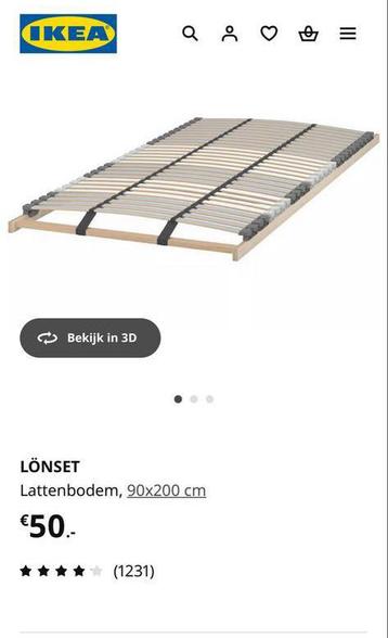 IKEA Hemnes Bed + lattenbodem 1 persoons  - 90x200 cm - afbeelding 2