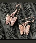 Zilveren oorbellen vlinder, Nieuw, Ophalen of Verzenden, Zilver, Hangers