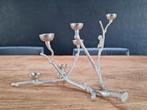 6-armige Twiggy kandelaar tak met eekhoorns zilver alu kleur, Huis en Inrichting, Gebruikt, Overige kleuren, Ophalen of Verzenden