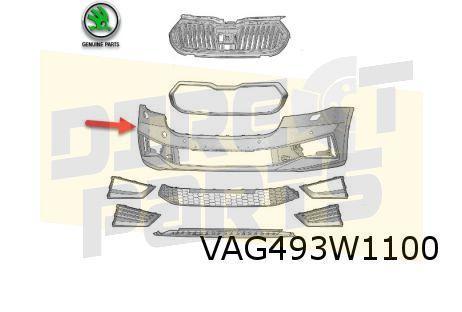 Skoda Fabia (8/21-) Voorbumper (bij PDC) (te spuiten) Origin, Auto-onderdelen, Carrosserie en Plaatwerk, Bumper, Skoda, Voor, Nieuw