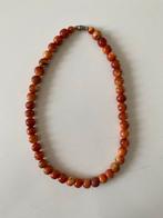 Appel / schuim / spons koraal ketting, Sieraden, Tassen en Uiterlijk, Ophalen of Verzenden, Zo goed als nieuw, Rood, Steen of Mineraal