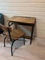 Vintage schoolbureautje met stoel, Ophalen of Verzenden, Gebruikt