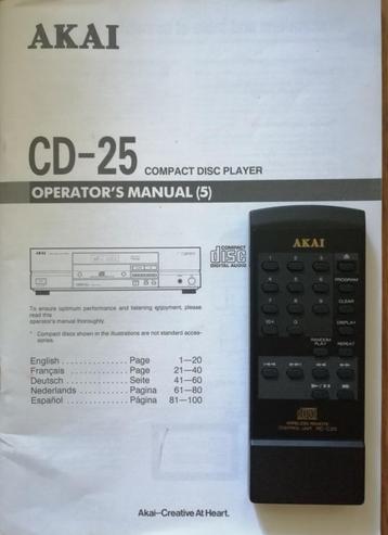 Akai RC-C25 afstandsbediening CD-25 remote unit 25 cd speler beschikbaar voor biedingen