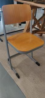 11 Vintage school stoelen hout/metaal, Huis en Inrichting, Stoelen, Ophalen, Gebruikt, Bruin, Vijf, Zes of meer stoelen