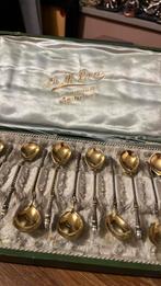 Vergulde bokkenpoot 12x zilveren lepels, Ophalen of Verzenden
