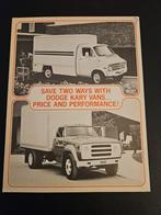 Brochure Dodge Kary Vans 1974 USA, Ophalen of Verzenden, Zo goed als nieuw, Overige merken