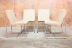 ZGAN4 cremekleurige leren Leolux Spring eetkamerstoelen, Huis en Inrichting, Stoelen, Leolux, Design, Ophalen of Verzenden, Zo goed als nieuw