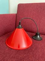 Vintage rode emaille hanglamp retro, Huis en Inrichting, Lampen | Hanglampen, Gebruikt, Ophalen of Verzenden, Metaal, Minder dan 50 cm