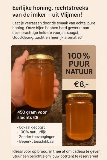 Voorjaars honing   beschikbaar voor biedingen