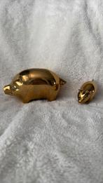Messing spaarpot varken en big, Ophalen of Verzenden, Zo goed als nieuw, Steen, Aardewerk of Keramiek, Dier