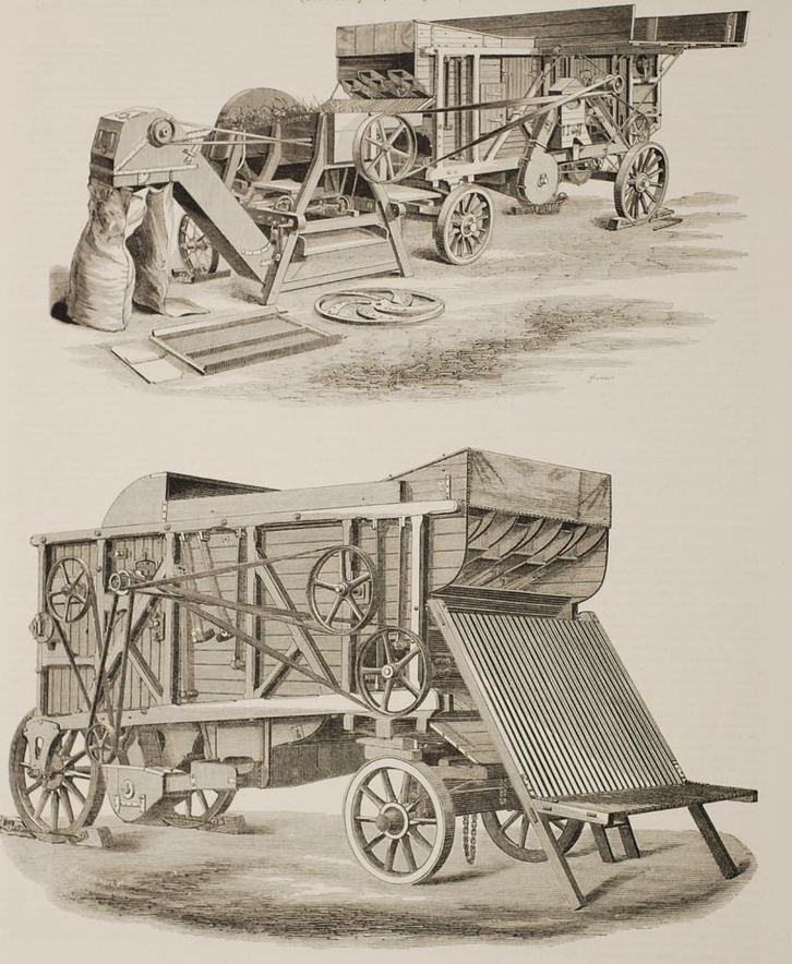 Dorsmachine - Antieke illustratie (1879), Verzamelen, Foto's en Prenten, Zo goed als nieuw, Overige onderwerpen, Voor 1940, Verzenden