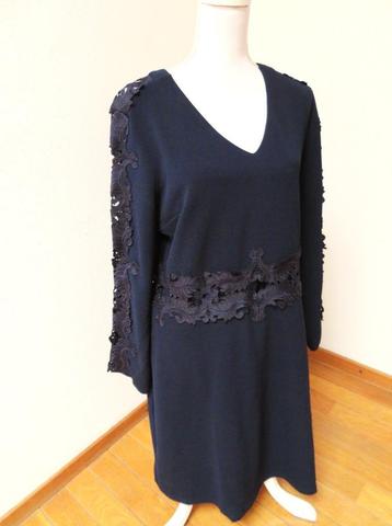 V77 K-DESIGN aparte jurk travelstof blauw M 38/40 beschikbaar voor biedingen