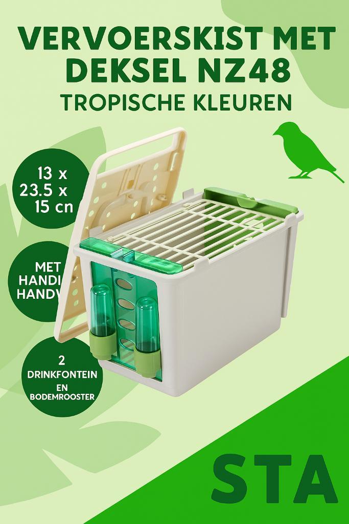 Vervoerskist met deksel (NZ84) 1 Vak "BLAUW" STA, Dieren en Toebehoren, Vogels | Toebehoren, Nieuw, Overige typen, Verzenden