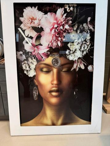 Twee c Schilderij vrouwen glas 90x 120 beschikbaar voor biedingen