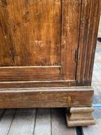 Stoere landelijke Franse buffetkast kast met vitrine, Ophalen