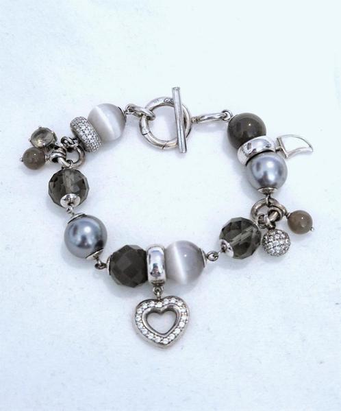 Prachtige TI SENTO zilveren (925) armband met diverse BEDELS, Sieraden, Tassen en Uiterlijk, Armbanden, Zo goed als nieuw, Zilver