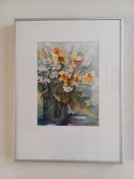 Aquarel schilderij gele bloemen, Antiek en Kunst, Kunst | Schilderijen | Klassiek, Ophalen