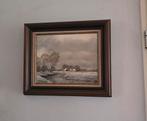 Schilderij winterlandschap met huisjes C. Visser, Ophalen
