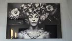 Kare Design Wandfoto Vrouw met Bloemen 120x80cm, Ophalen, Zo goed als nieuw, 100 tot 125 cm, Foto of Poster