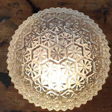 Vintage plafonniere retro Mid Century glazen plafondlamp 06 beschikbaar voor biedingen