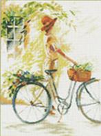 Borduurpakket Lanarte Meisje op de fiets 34805, Ophalen of Verzenden, Nieuw, Handborduren, Borduurpakket