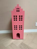 Hema roze grachtenpand speelhuis wanddecoratie, Kinderen en Baby's, Speelgoed | Poppenhuizen, Ophalen, Zo goed als nieuw, Poppenhuis