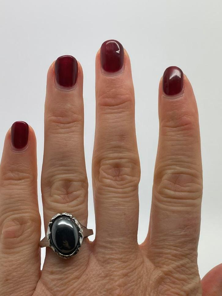 Z584 Prachtige zilveren ring maat 18,75, Sieraden, Tassen en Uiterlijk, Ringen, Dame, 18 tot 19, Zilver, IJzer of Staal, Met edelsteen