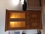 te koop grenen vitrinekast met verlichting, Huis en Inrichting, Kasten | Vitrinekasten, 100 tot 150 cm, Ophalen of Verzenden, Zo goed als nieuw