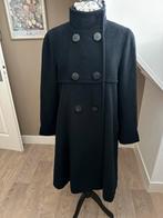 Luxe zwarte mantel - Mt 38 - Hans Erras - A-lijn model Zgan, Kleding | Dames, Maat 38/40 (M), Zwart, Ophalen of Verzenden, Zo goed als nieuw