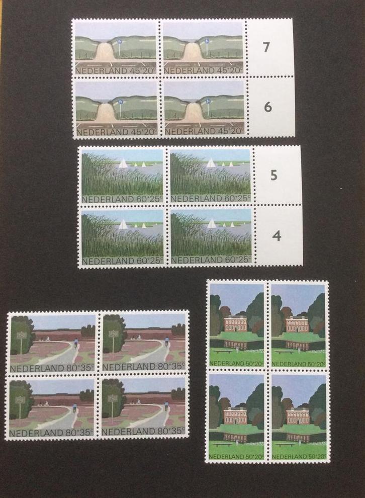 12 series zomerzegels postfris in 40 blokken van 4 LEES, Postzegels en Munten, Postzegels | Nederland, Na 1940, Ophalen of Verzenden