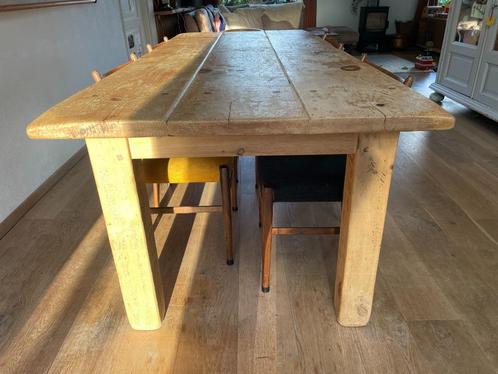 Authentieke, antieke tafel uit Engelse kostschool / klooster, Huis en Inrichting, Tafels | Eettafels, Gebruikt, 50 tot 100 cm
