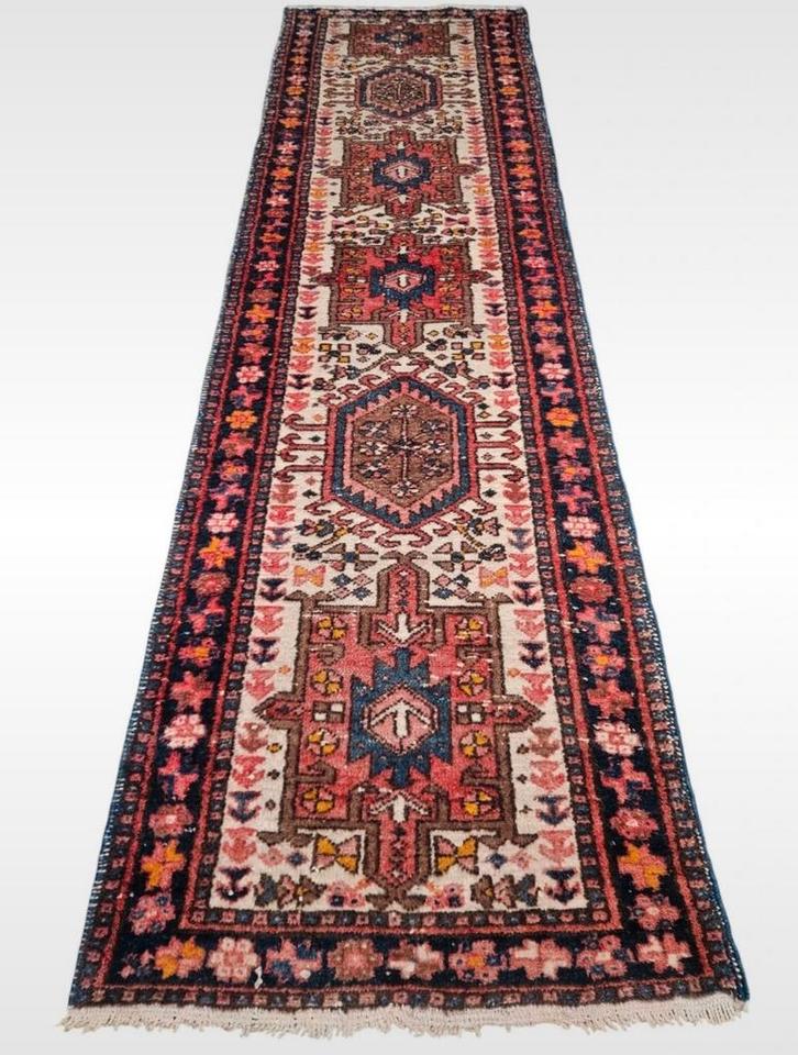 Handmade Perzisch wol Karaja carpet loper Iran 72x254cm, Huis en Inrichting, Stoffering | Tapijten en Kleden, Gebruikt, 50 tot 100 cm