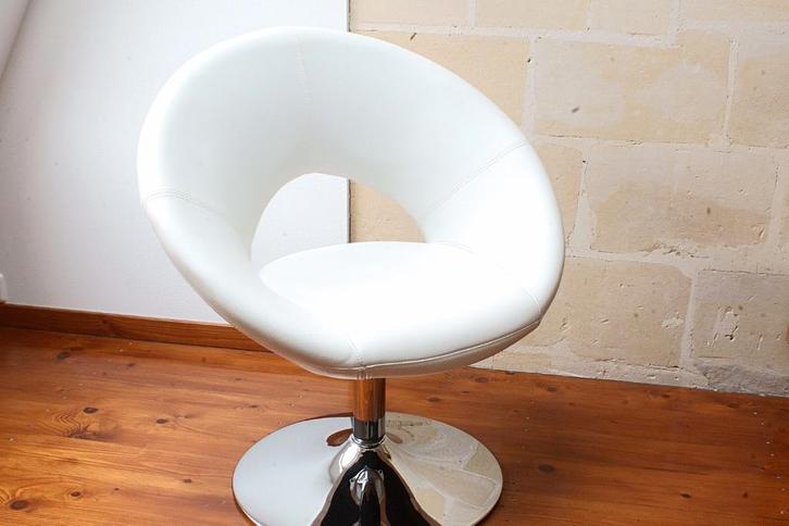 draaifauteuil  - draaistoel, Huis en Inrichting, Fauteuils, Zo goed als nieuw, Leer, Metaal, Overige materialen, 50 tot 75 cm