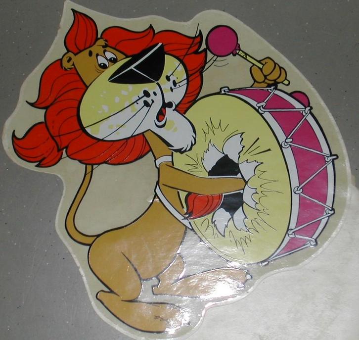 Retro sticker van. Loeki de leeuw bekend van. STER reclames., Verzamelen, Merken en Reclamevoorwerpen, Nieuw, Overige typen, Ophalen of Verzenden