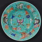 Chinees turquoise bord, Ophalen of Verzenden