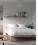 Ikea Neiden bed + Leroy lattenbodem 140x200cm, Ophalen, Gebruikt, Bruin, Tweepersoons