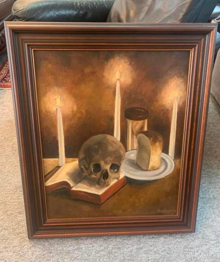 Schilderij Marina Broere vrij metselarij stijl Olieverf doek, Antiek en Kunst, Kunst | Schilderijen | Klassiek, Ophalen of Verzenden